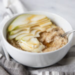 Cinnamon Oatmeal with Ricotta & Pear